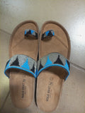 Blue,black and silver Maasai Sandals.